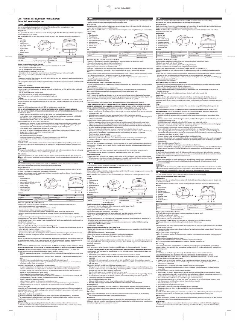 Page n°1 - Manuel utilisateur HMDX Jam-XT