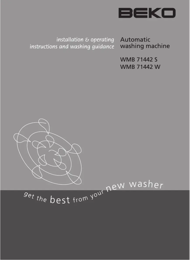 Page 1 de la notice Manuel utilisateur Beko WMB71442W