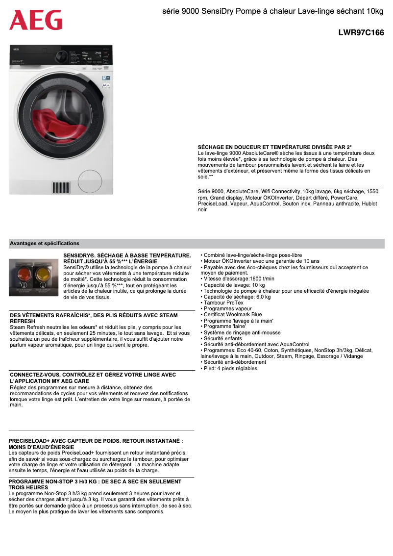 Image de la première page du manuel de l'appareil LWR97C166