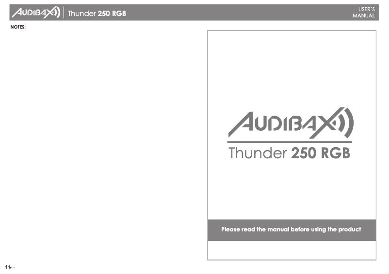 Image de la première page du manuel de l'appareil Thunder 250