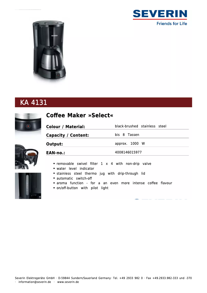 Image de la première page du manuel de l'appareil KA 4131