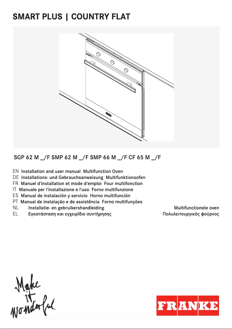 Page 1 de la notice Manuel utilisateur Franke CF 65 M GF/F
