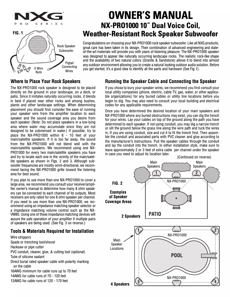 Page n°1 - Manuel utilisateur Nxg NX-PRO1000