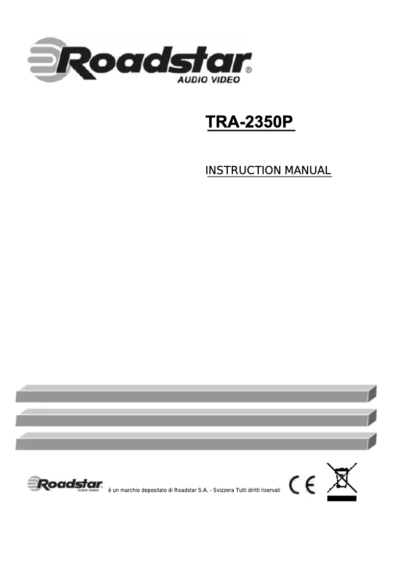 Page 1 of the manual User Manual Roadstar TRA-2350P