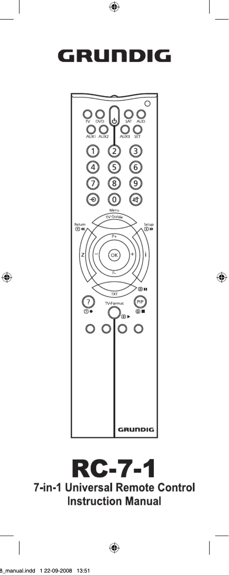 Página 1 del manual Manual de usuario Grundig RC-7-1