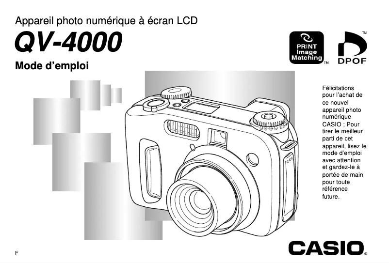 Page 1 de la notice Manuel utilisateur Casio QV-4000