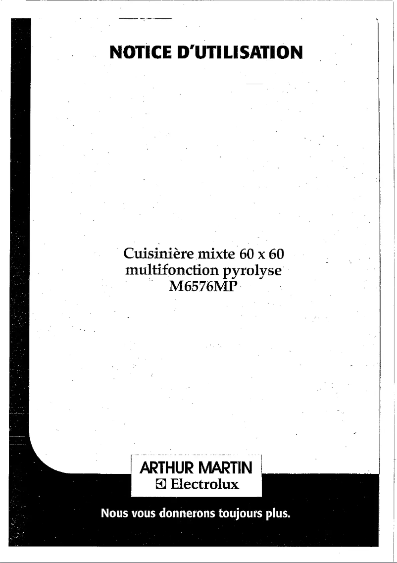 Page 1 de la notice Manuel utilisateur Arthur Martin-Electrolux M6576MP