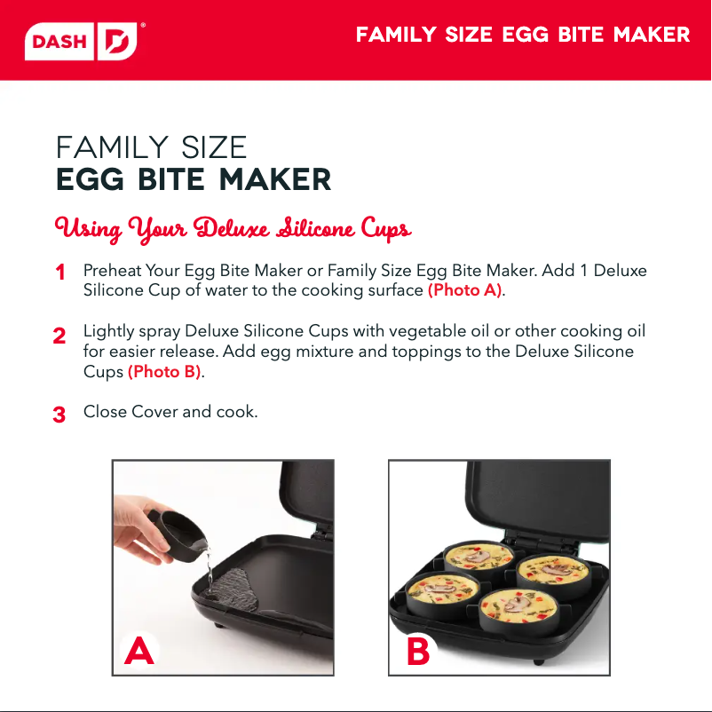 Página 1 del manual Guía de inicio rápido Dash Family Size DBBM900GBBK04