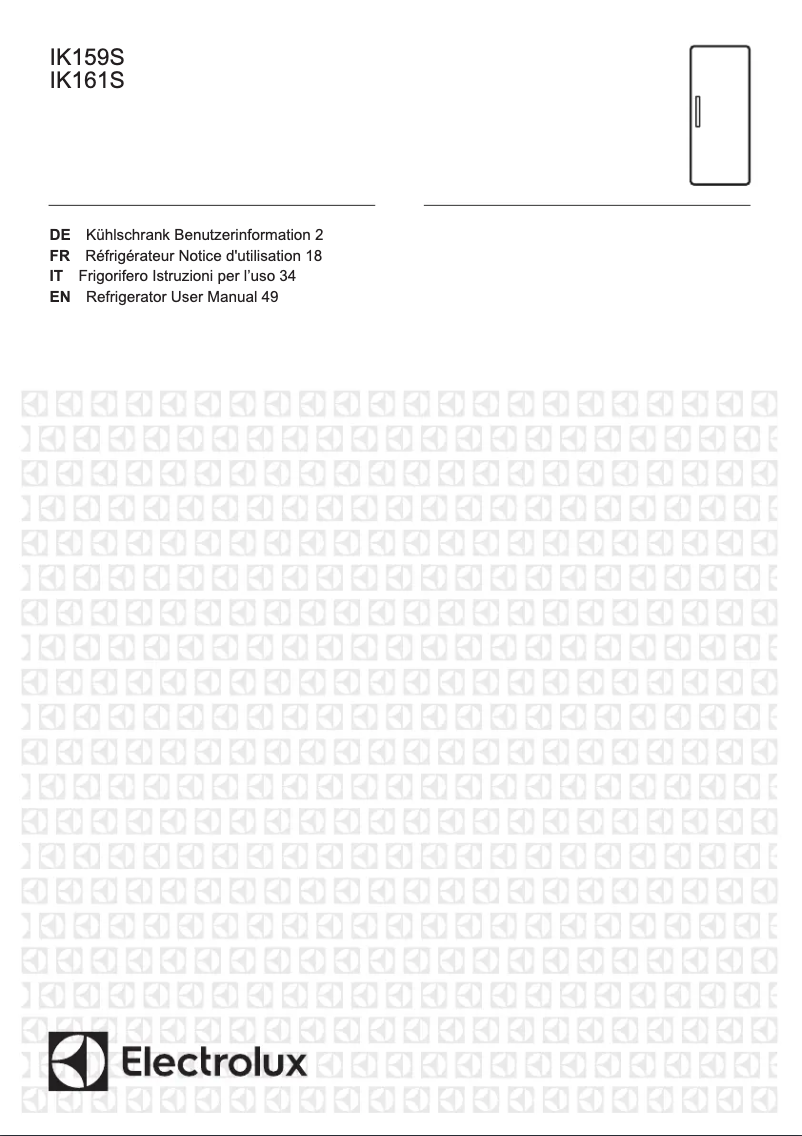 Page 1 de la notice Manuel utilisateur Electrolux IK161SL