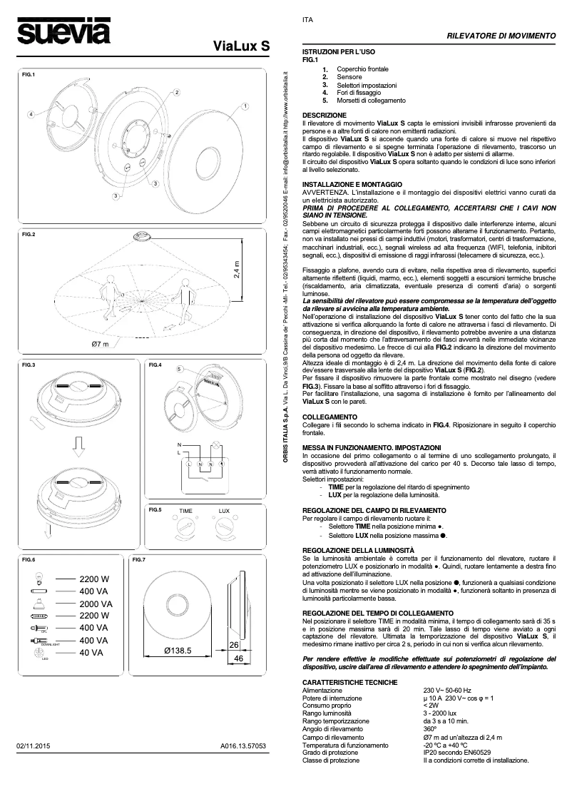 Page 1 de la notice Manuel utilisateur Suevia ViaLux S