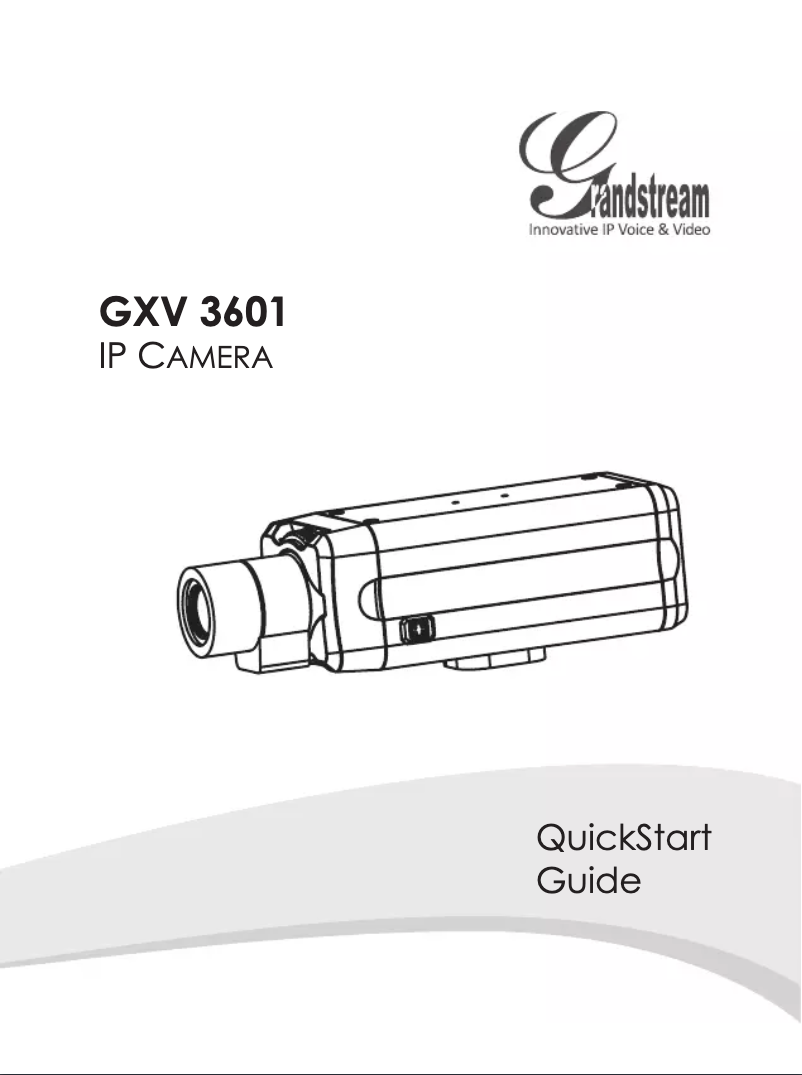 Image de la première page du manuel de l'appareil GXV3601
