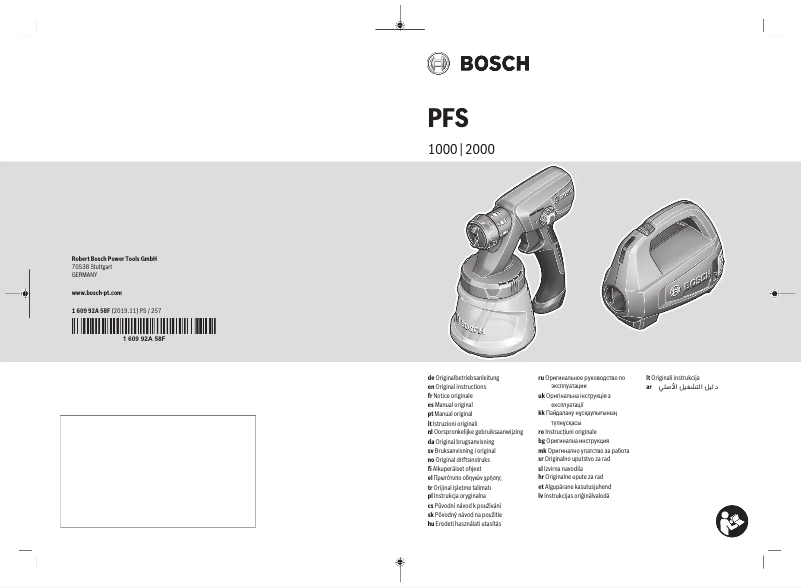 Page 1 de la notice Manuel utilisateur Bosch PFS 2000