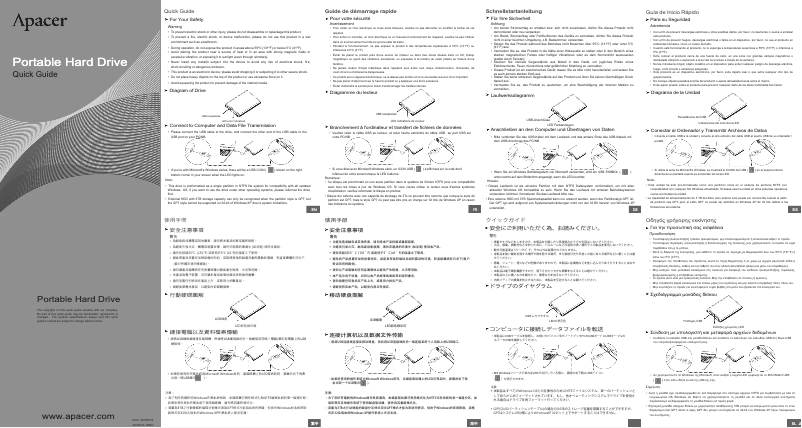 Page 1 de la notice Manuel utilisateur Apacer AC233