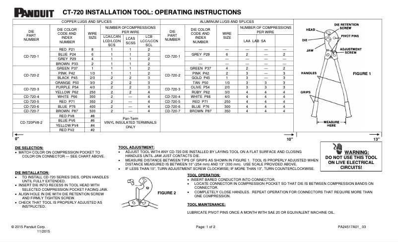 Page n°1 - Manuel utilisateur Panduit CD-720
