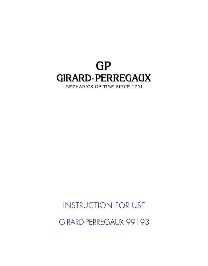 Page 1 de la notice Manuel utilisateur Girard-Perregaux Bridges 99193B53A000-BA6A