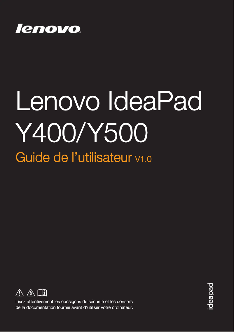 Page n°1 - Manuel utilisateur Lenovo IdeaPad Y 400