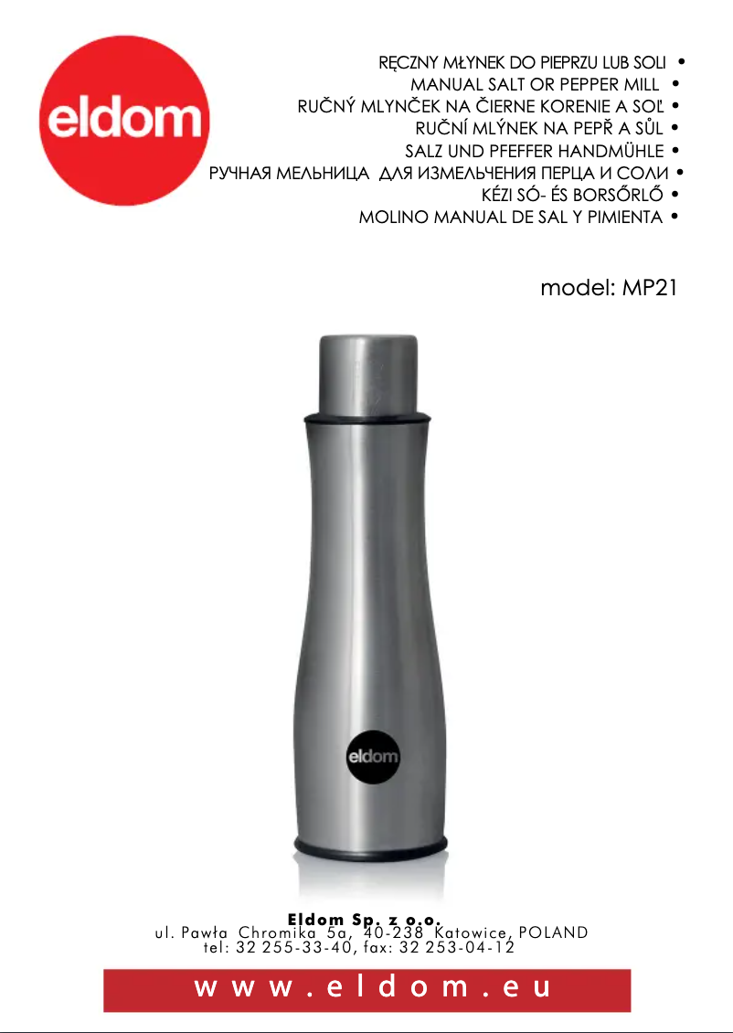 Page 1 de la notice Manuel utilisateur Eldom MP21
