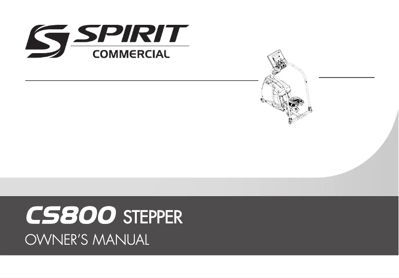 Page 1 de la notice Manuel utilisateur Spirit Fitness CS800