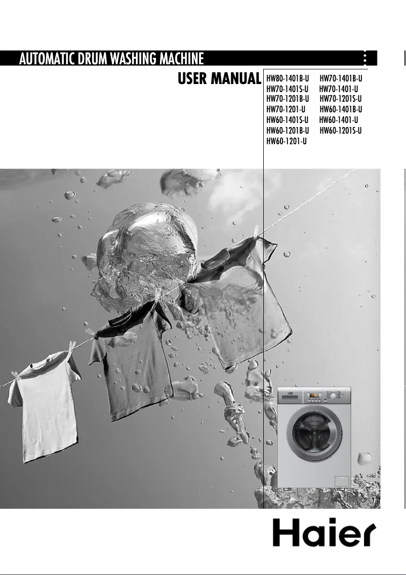 Page 1 de la notice Manuel utilisateur Haier HW60-1401B-U