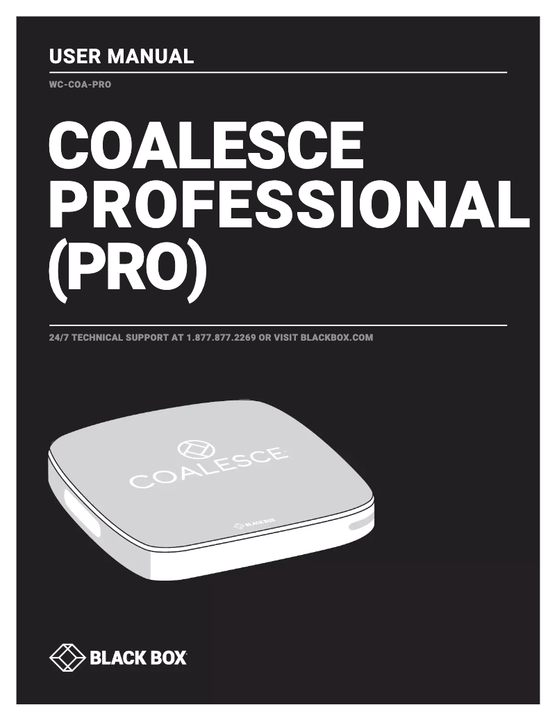 Image de la première page du manuel de l'appareil Coalesce Pro
