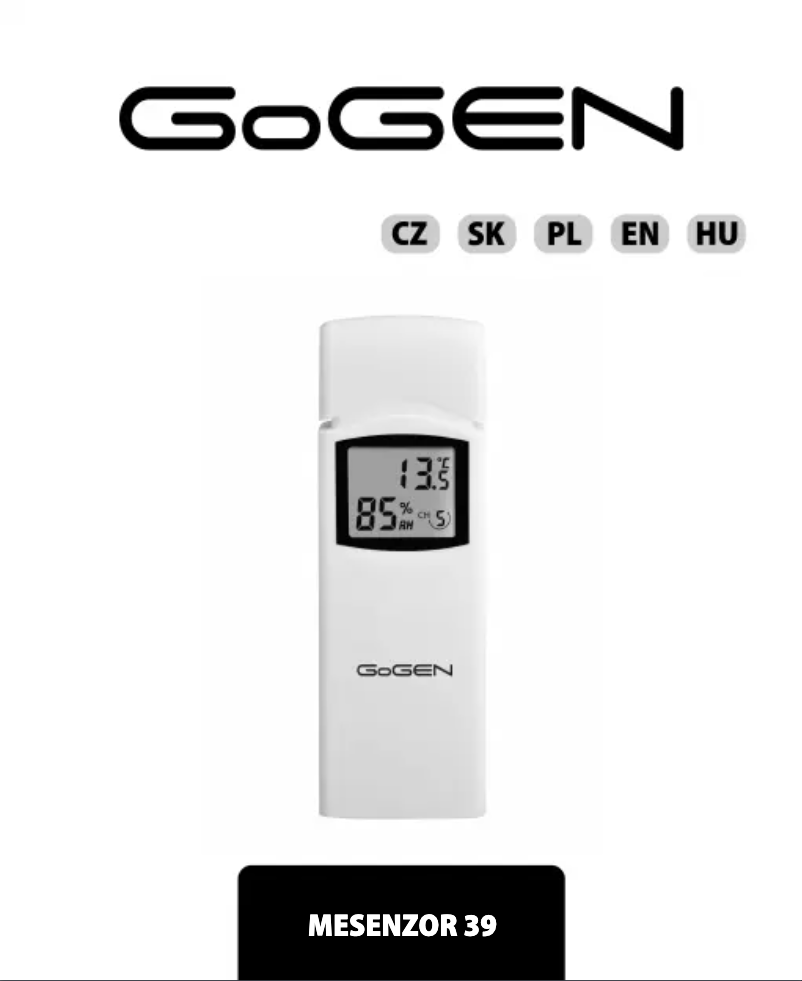 Page n°1 - Manuel utilisateur GoGen ME 3900
