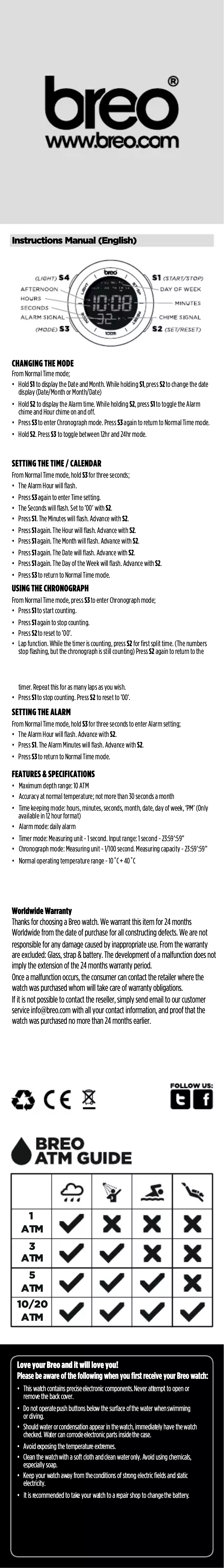 Page n°1 - Manuel utilisateur Breo Orb