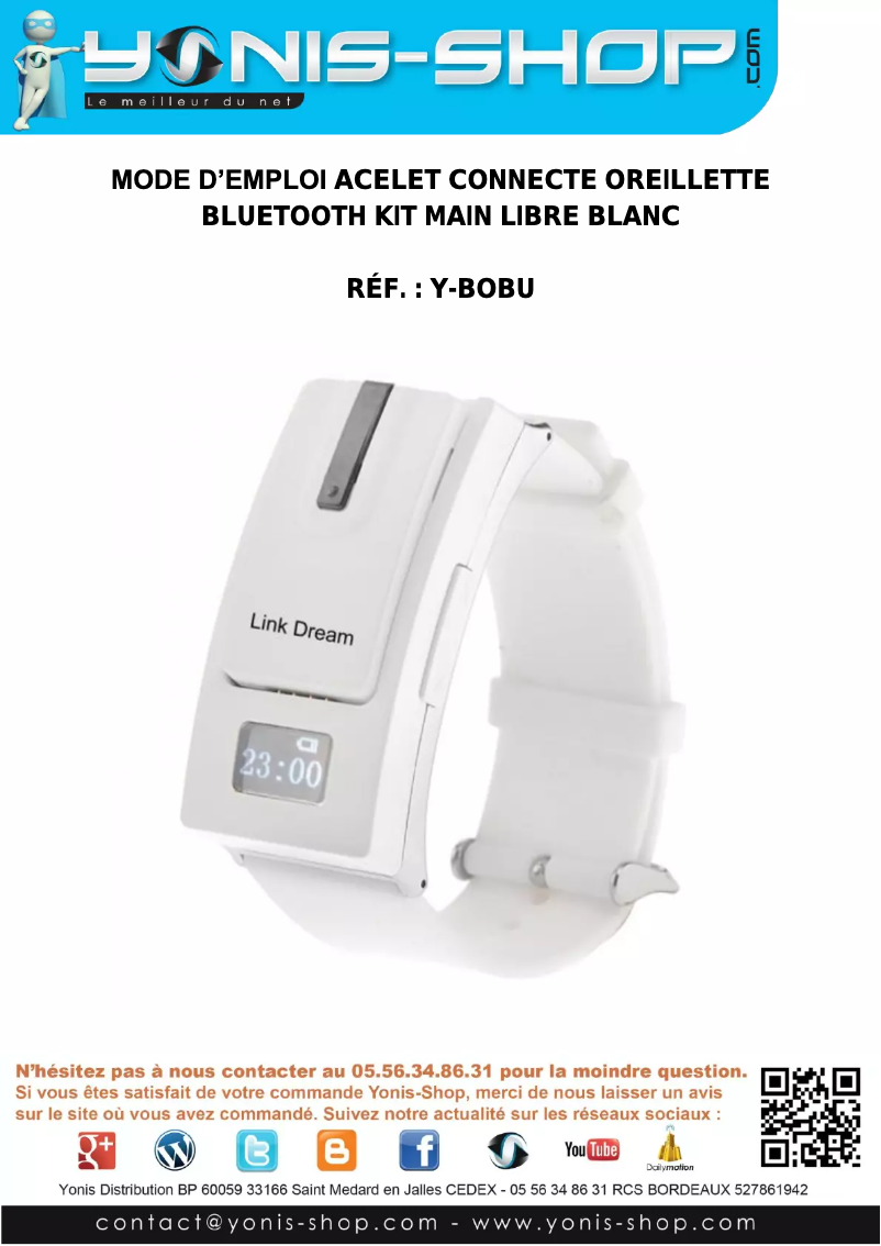 Image de la première page du manuel de l'appareil Y-BOBU