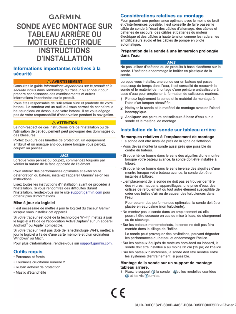 Page n°1 - Guide d'installation Garmin GCV 20