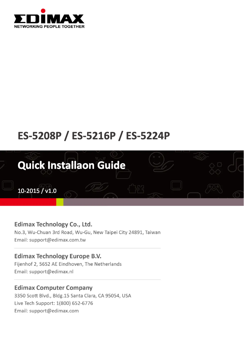 Page n°1 - Manuel utilisateur Edimax ES-5208P