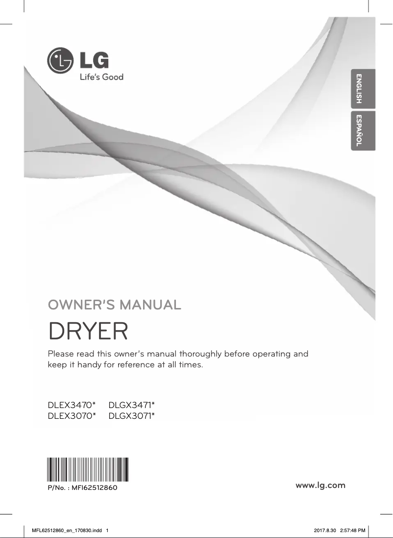 Page 1 de la notice Manuel utilisateur LG DLGX3071R