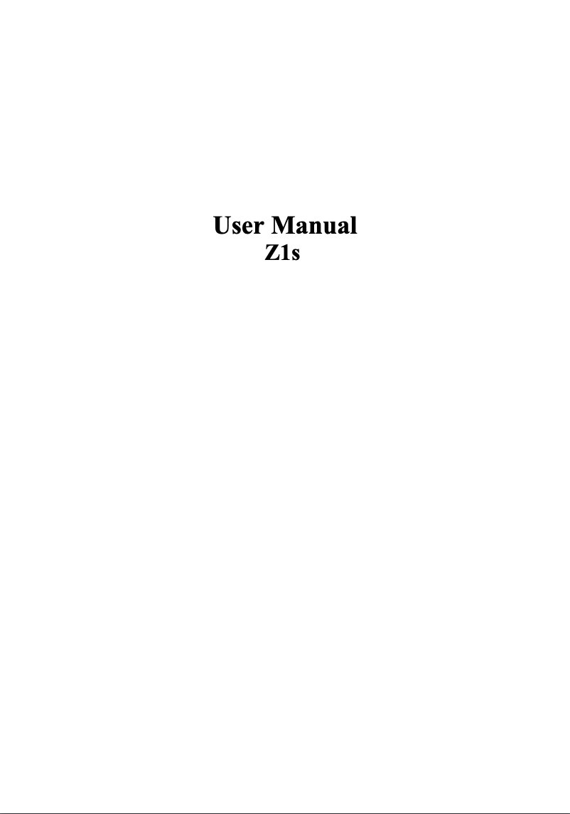 Page n°1 - Manuel utilisateur Lava Z1s