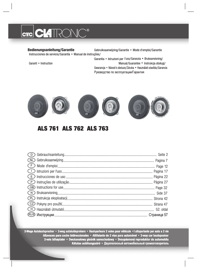 Página 1 del manual Manual de usuario Clatronic ALS 761