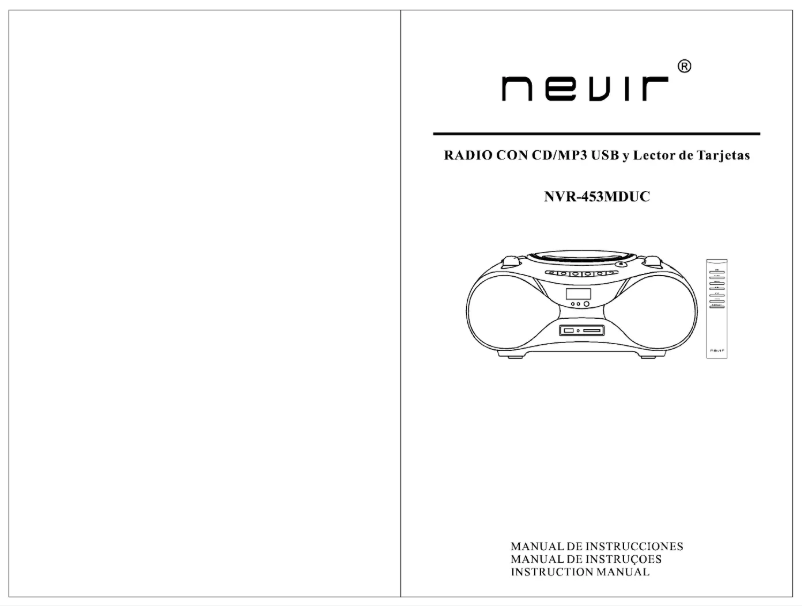 Page 1 de la notice Manuel utilisateur Nevir NVR-453 MDUC