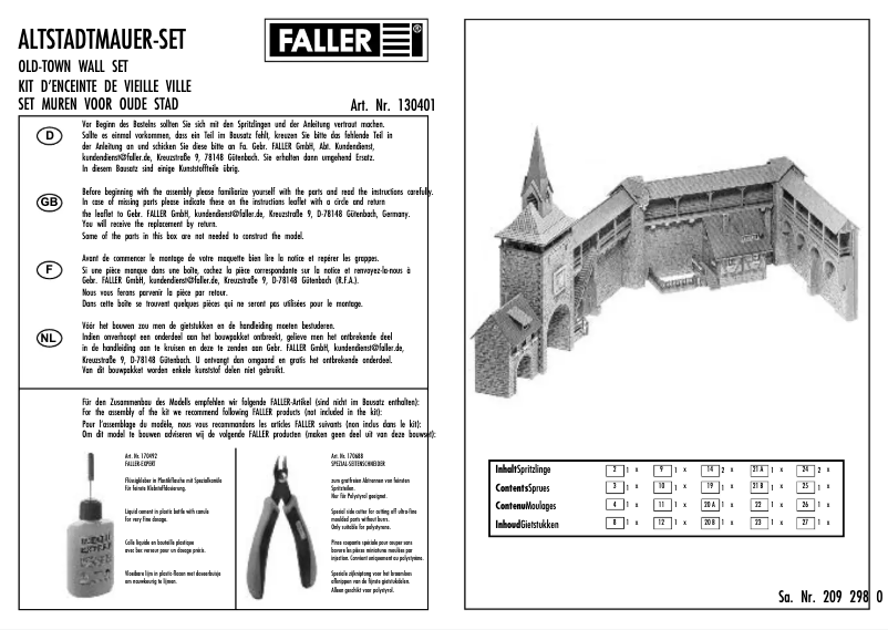 Page 1 de la notice Manuel utilisateur Faller 130401