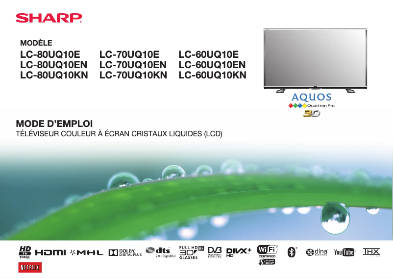 Page n°1 - Manuel utilisateur Sharp LC-70UQ10EN