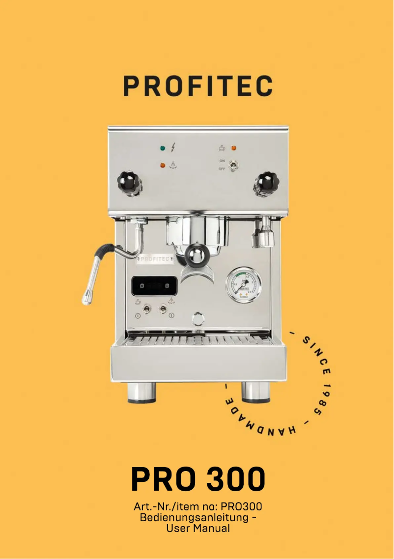 Page n°1 - Manuel utilisateur Profitec Pro 300