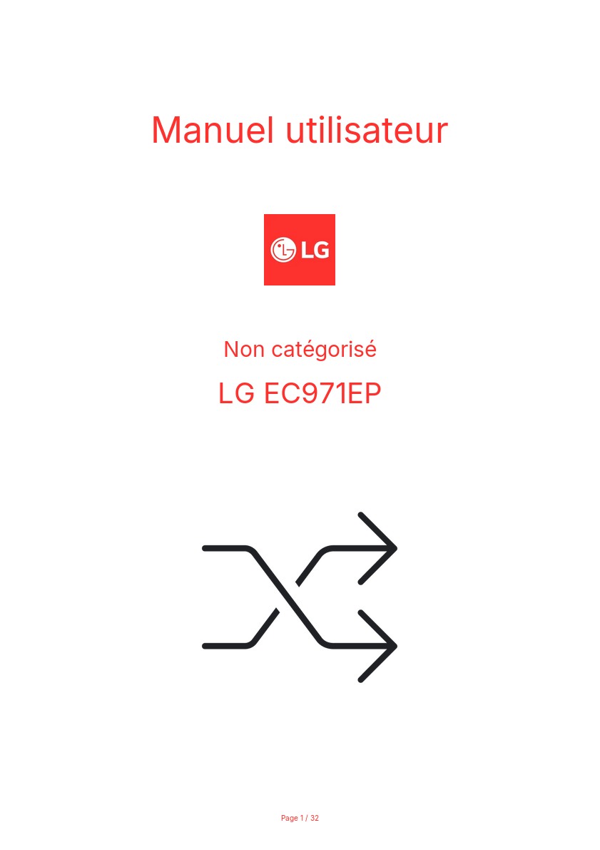 Page n°1 - Manuel utilisateur LG EC971EP