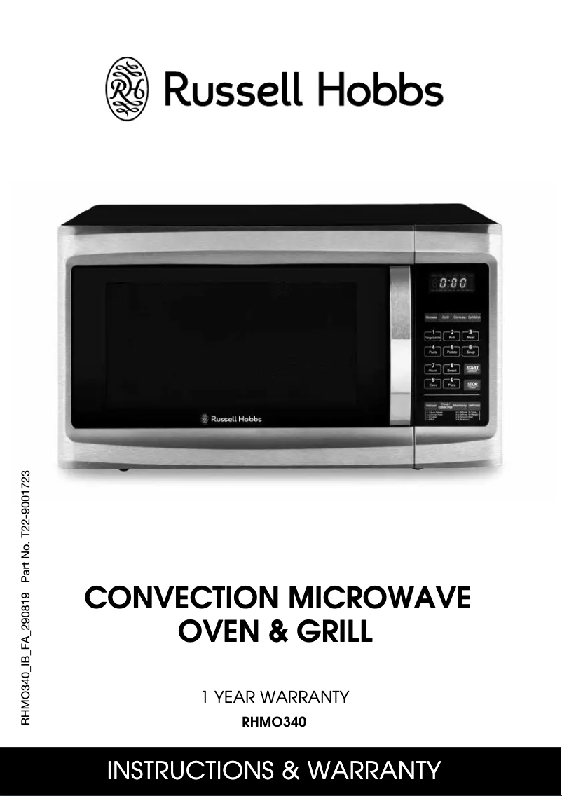 Page 1 de la notice Manuel utilisateur Russell Hobbs RHMO340