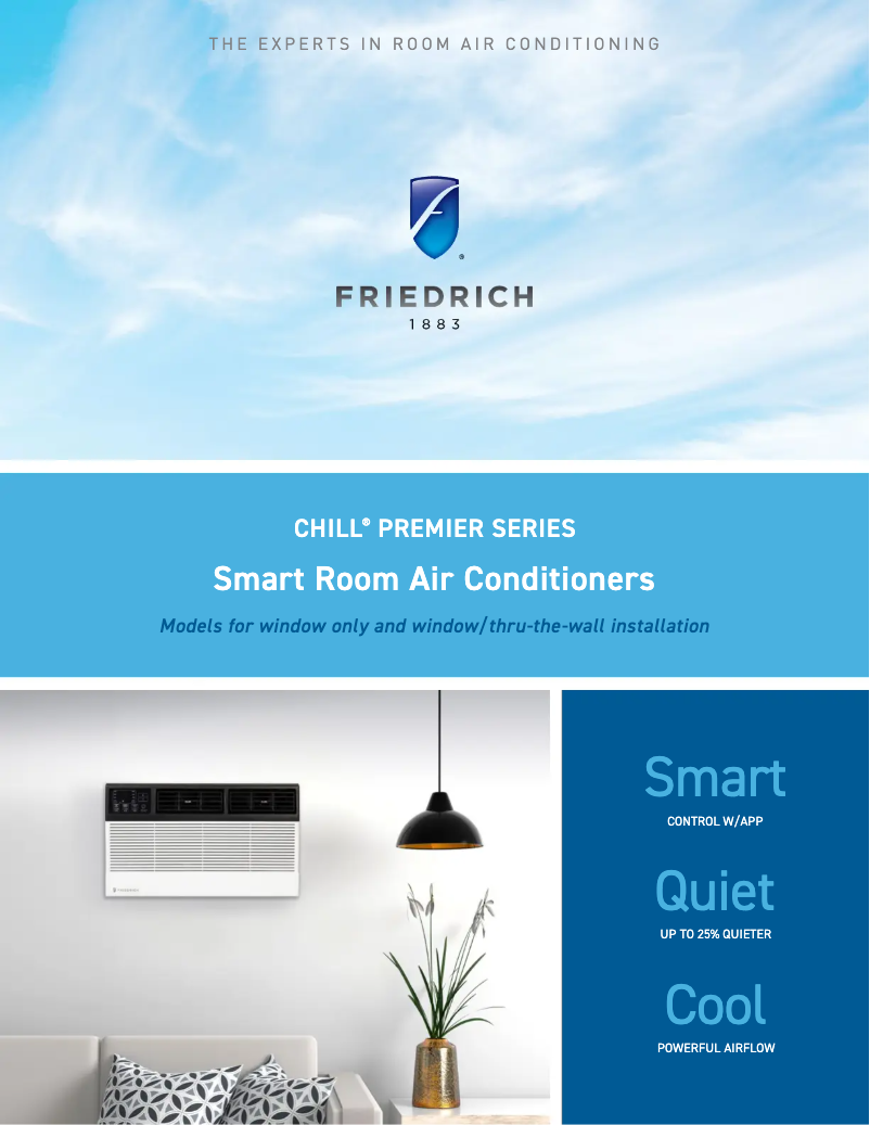 Página 1 del manual Ficha técnica Friedrich Chill Premier Inverter CCV24A30A