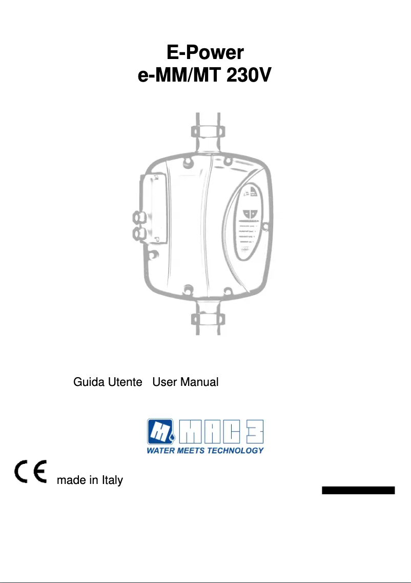 Page 1 de la notice Manuel utilisateur Vemer e-POWER-MM