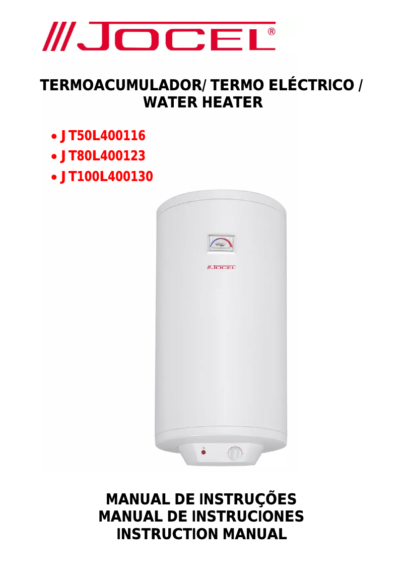 Page 1 de la notice Manuel utilisateur Jocel JT50L400116