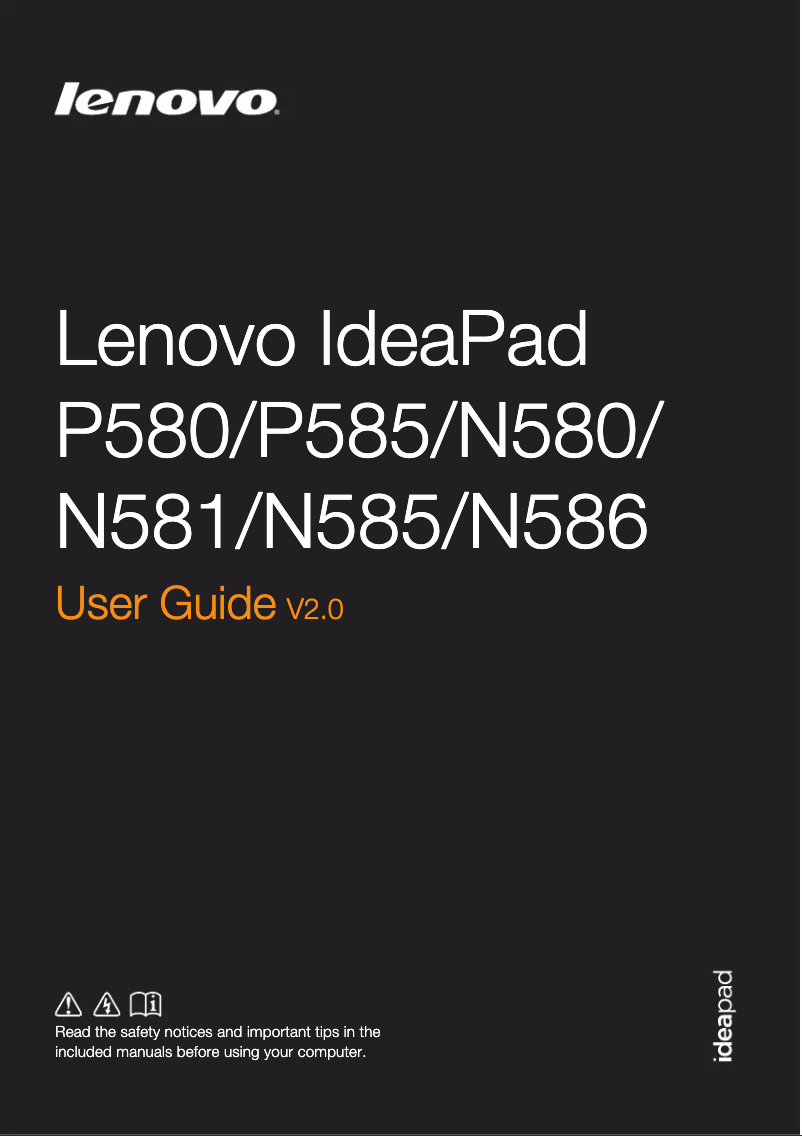 Page 1 de la notice Manuel utilisateur Lenovo IdeaPad P580