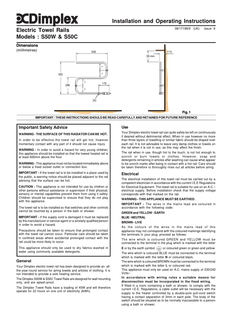 Image de la première page du manuel de l'appareil S50W