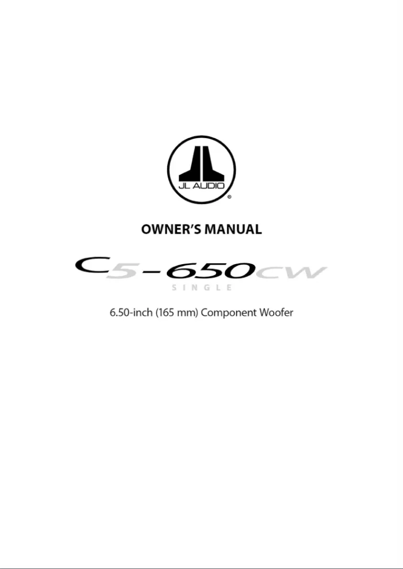 Página 1 del manual Manual de usuario JL Audio C5-650cw