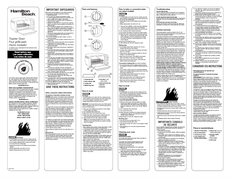 Page n°1 - Manuel utilisateur Hamilton Beach 31207