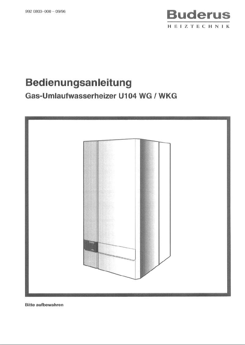 Page 1 de la notice Manuel utilisateur Buderus U104 WG