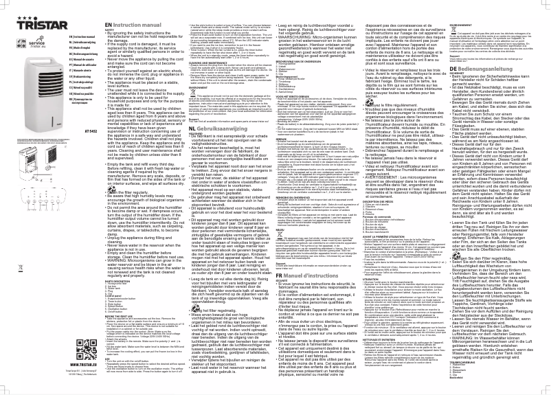 Page 1 de la notice Manuel utilisateur TriStar AT-5452