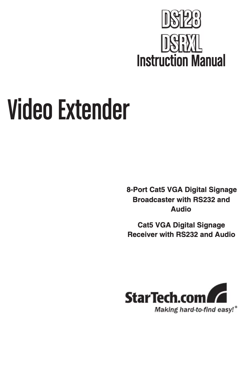 Page n°1 - Manuel utilisateur StarTech.com DS128