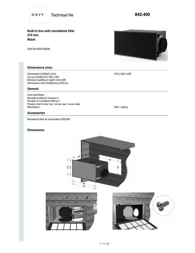 Image de la première page du manuel de l'appareil 842400
