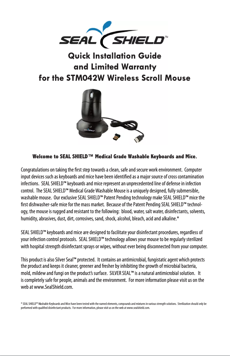 Página 1 del manual Manual de usuario Seal Shield STWM042WE